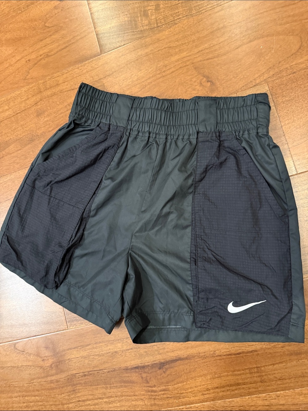 Nike Black Women's Athletic Shorts with White Swoosh
